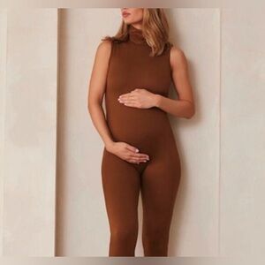 BUMPSUIT The Stevie Maternity Jumpsuit in Toffee Sz Small NWT $145